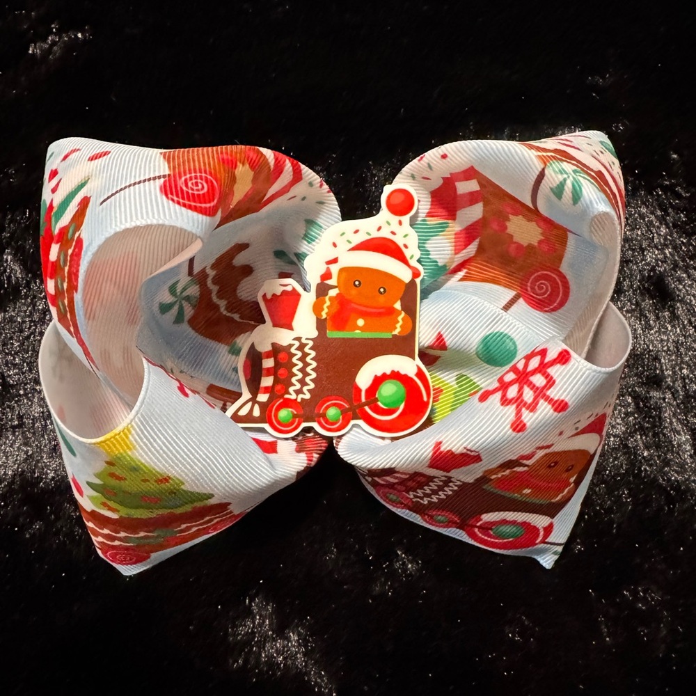 Gingerbread Train Bow